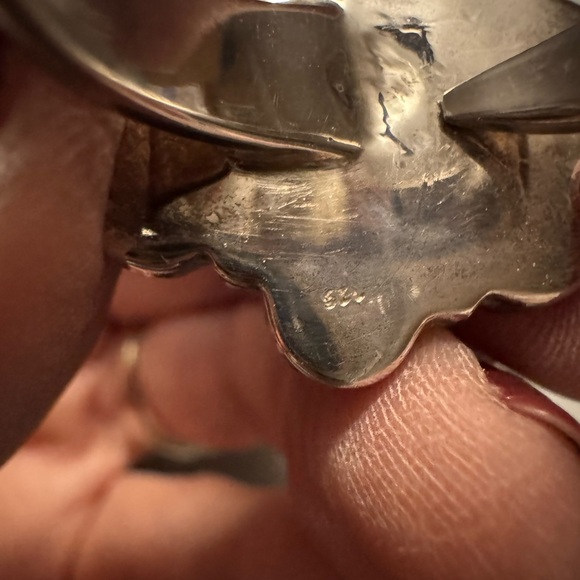 New sterling and iridescent stones adjustable ring - Picture 7 of 8